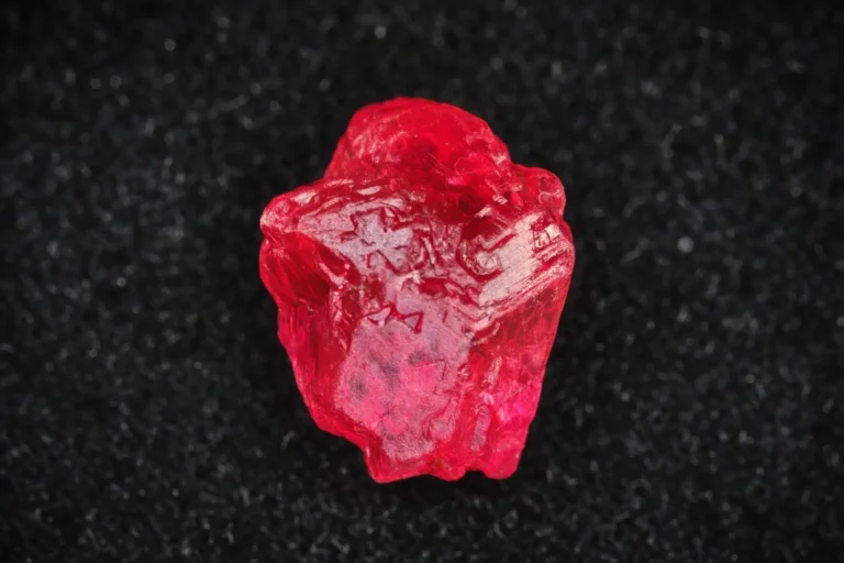 A 1.95-carat red Jedi spinel macle twin crystal specimen from Man Sin, Myanmar.