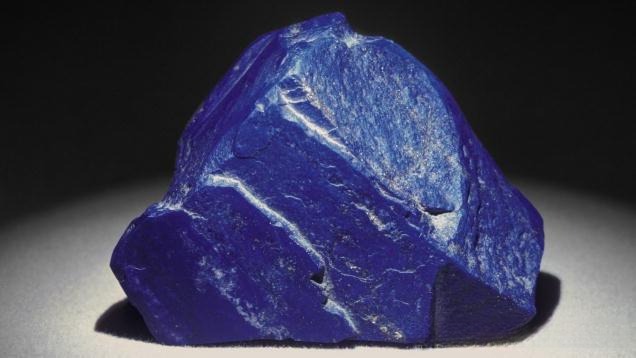 Top-grade Afghan lapis lazuli with vivid royal blue color and fine, rhythmic golden pyrite flickers.