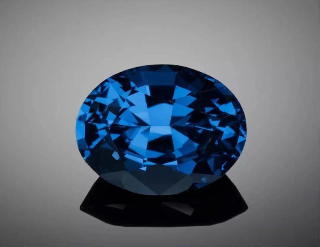 A 3.73-carat serene blue spinel from Sri Lanka with excellent clarity and brilliance.