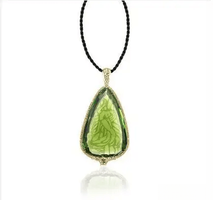 A magnificent 154-carat Green Goddess pendant sourced from St. Johns Island, Egypt.