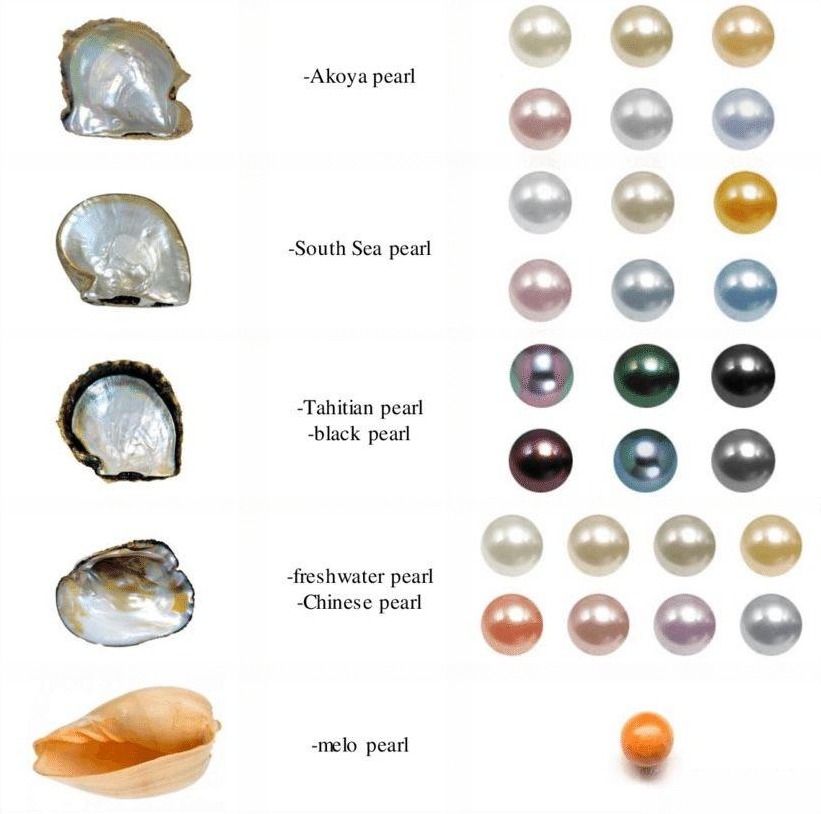 Natural pearl colors spanning the white, red, yellow, black, and multi-color series.