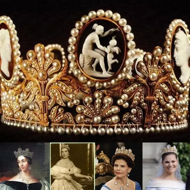 The Swedish Royal Cameo Tiara featuring shell carvings and its various royal wearers over history.