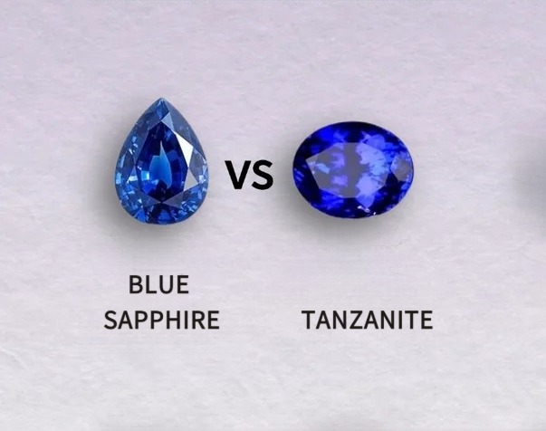 Sapphire vs. tanzanite, highlighting tanzanite as a color-matched jewelry alternative.