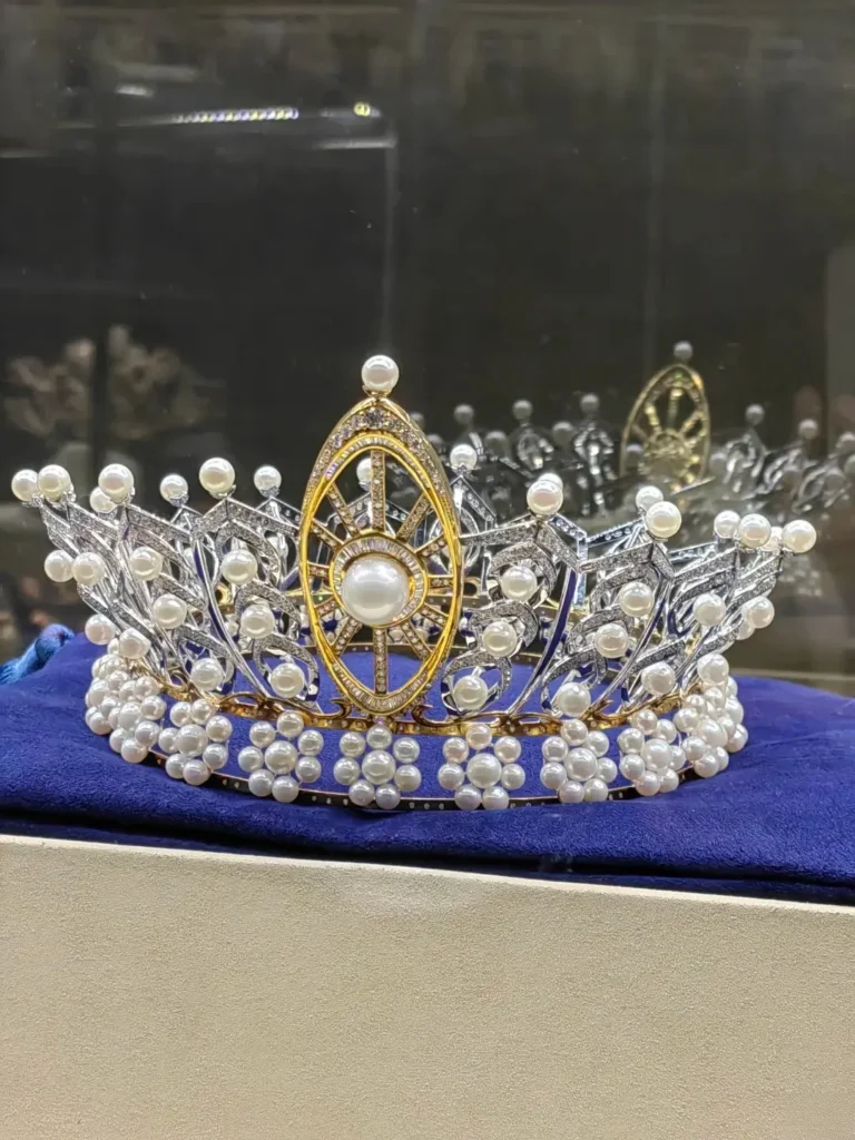 The Crown of the Sea displayed at the Southern Pearl Museum featuring premium Leizhou pearls.