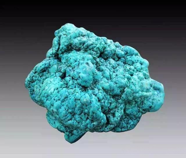 A raw turquoise specimen featuring vibrant blue-green hues and natural matrix.