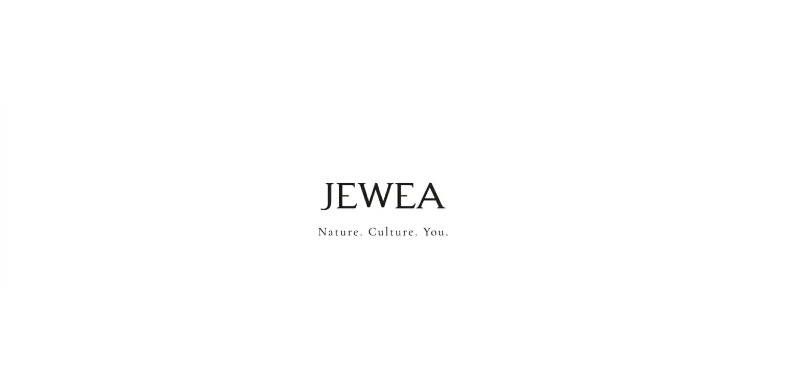 Minimal hero image featuring JEWEA branding with the tagline “Nature. Culture. You.” on a white background.