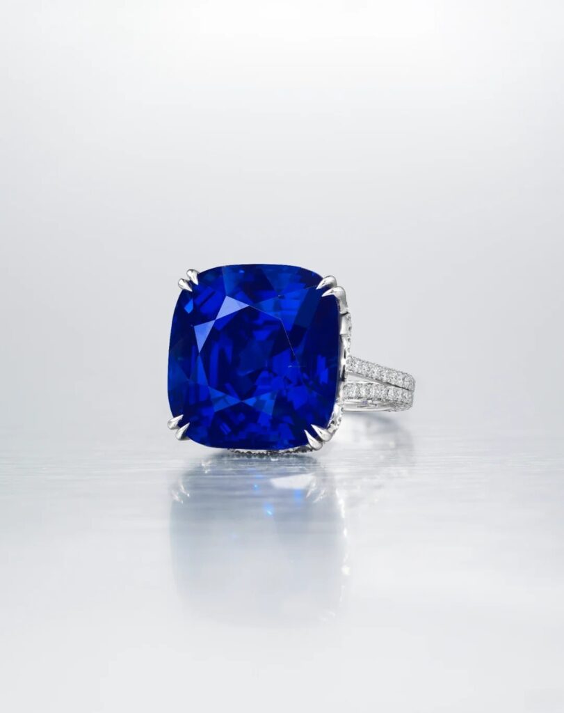 The Regent Kashmir 35.09-carat Kashmir sapphire ring sold by Christie's in 2025