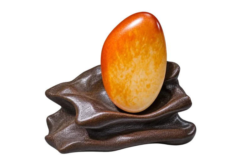 37.4g Xinjiang Hetian jade seed jade rough stone with full red skin.