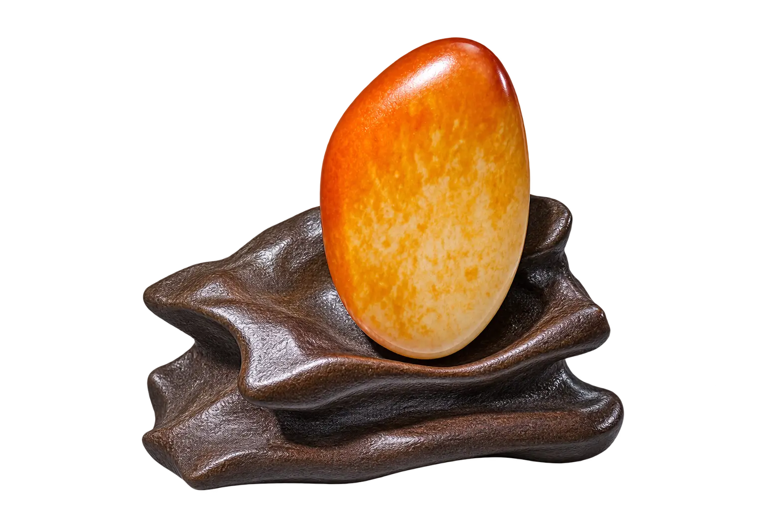 37.4g Xinjiang Hetian jade seed jade rough stone with full red skin.