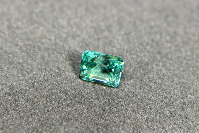 2.62 ct high-quality faceted phosphophyllite gemstone with a pale blue-green color.